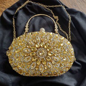 Evening Clutch Wedding Bag Gold Purse Bridal Handbag Party Prom Ladies Fashion